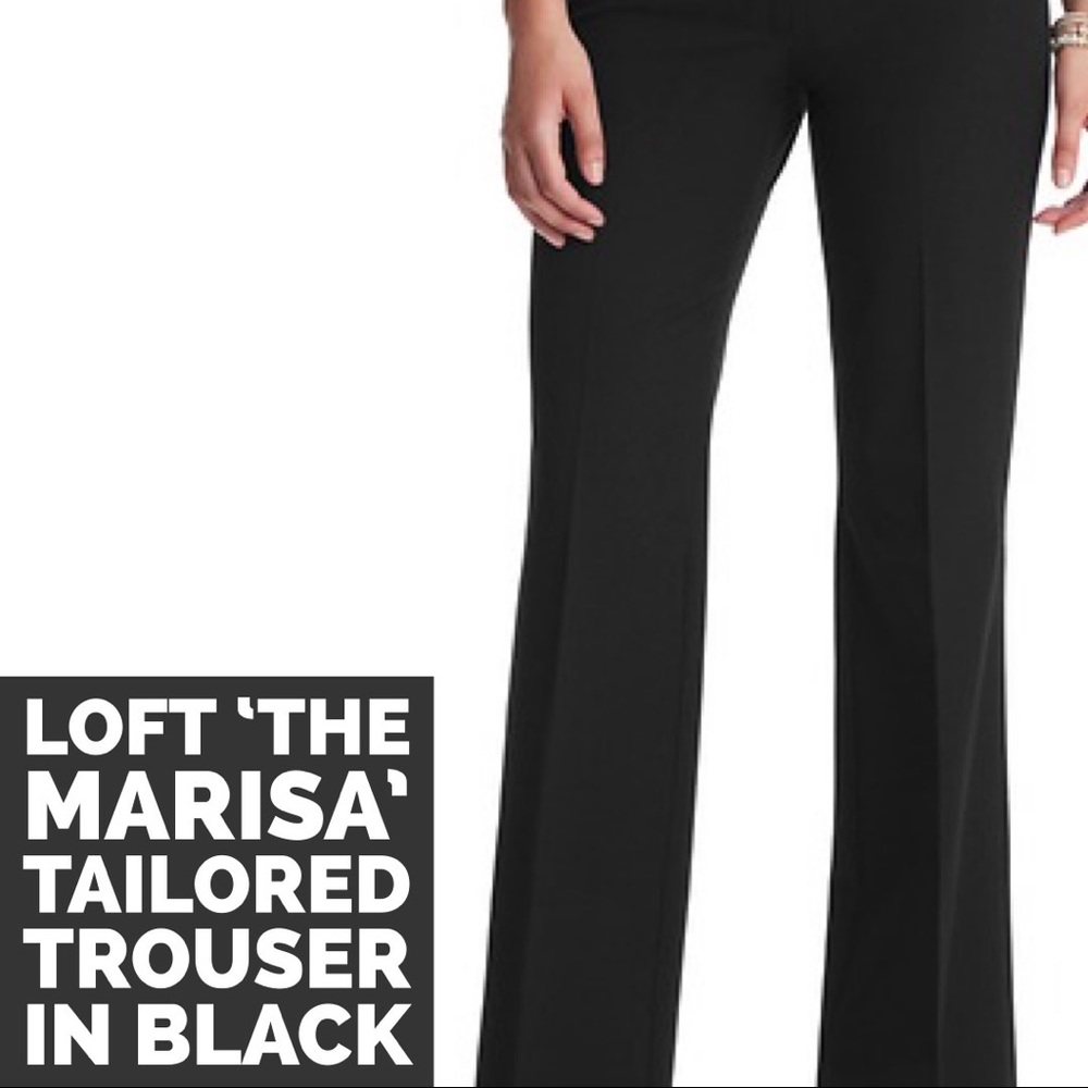LOFT Tailored Marisa Trouser Pant in Black